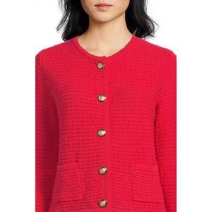 NEW ELLIOTT LAUREN button front cardigan in red